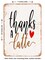 DECORATIVE METAL SIGN - Thanks a Latte V2 - Vintage Rusty Look